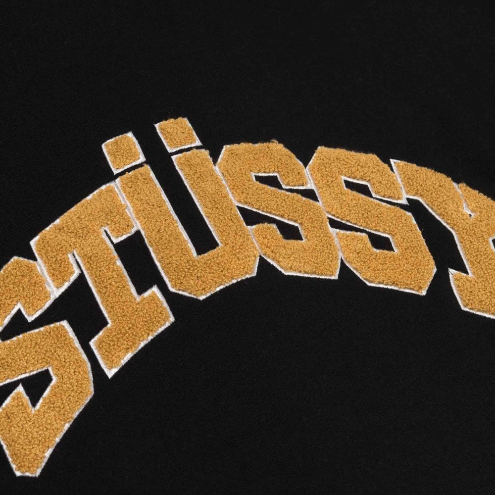 Stussy Chenille Arch Hood Black 118336 0001 OUTBACK Sylt