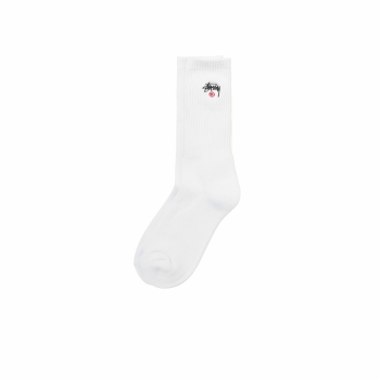Stussy - Basic Logo Crew Socks - White