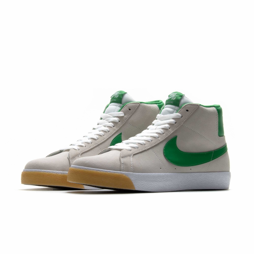 Nike SB Zoom Blazer Mid White/Lucky Green Shoes Men's 8.5 864349 106 Pine  High 