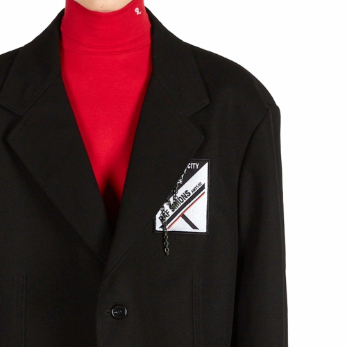 Raf Simons Boxy Oversized Blazer - Black (Big Badge) - 212-M545B 