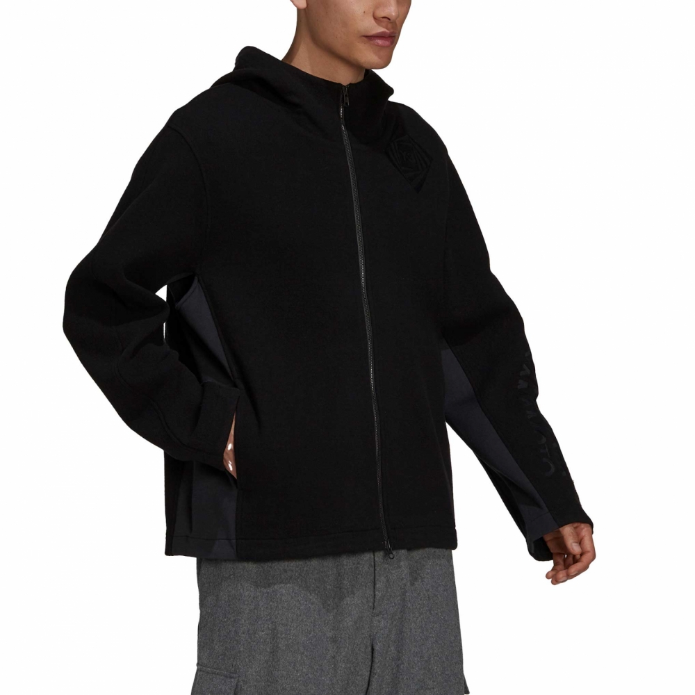Black hot sale wool hoodie