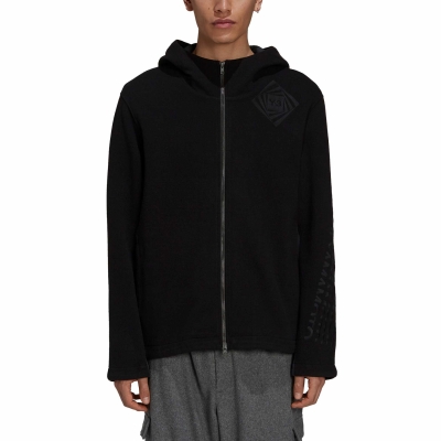 Y 3 Wool Fleece Zip Hoodie Black Optimistic Illusions HB3344