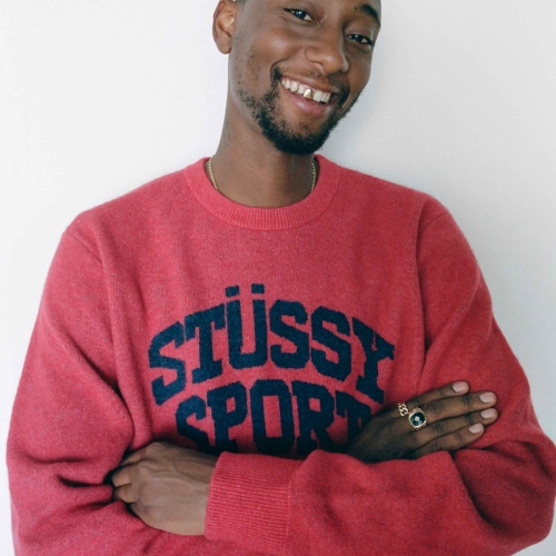 Red sale stussy sweatshirt