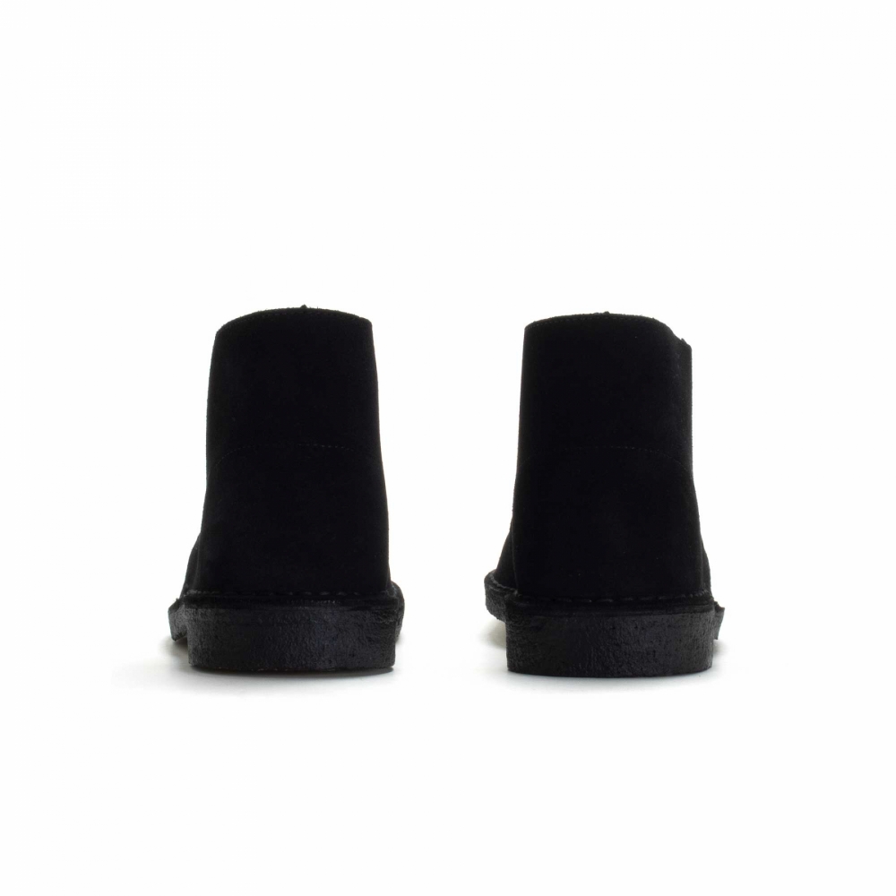 Desert clarks black suede price shop