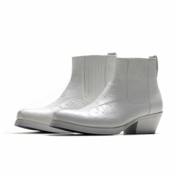 Our Legacy - Abstract Gator Boot - White Leather (Fauxstrich)