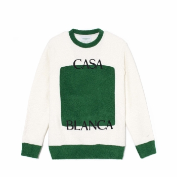 Casablanca - Embroidered Color Block Sweatshirt - Off-White (Cashmere Terry)