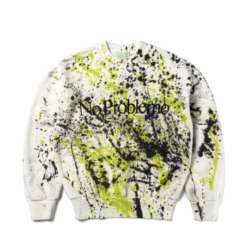 Aries - No Problemo Spray-Dye Sweatshirt - Black / Yellow