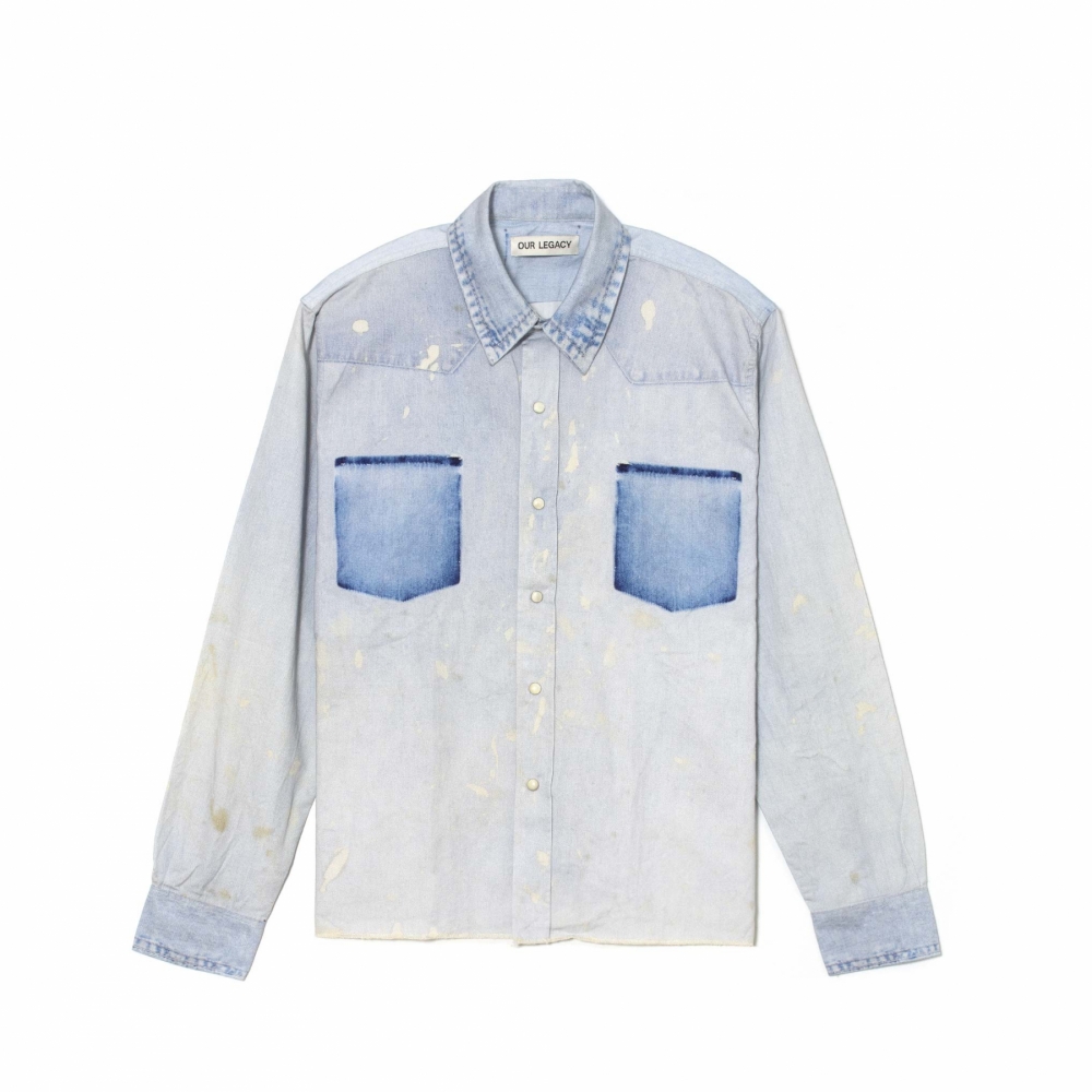 Our Legacy Western Shirt - Light Paint Denim (Print) - M2222NLP | OUTBACK  Sylt