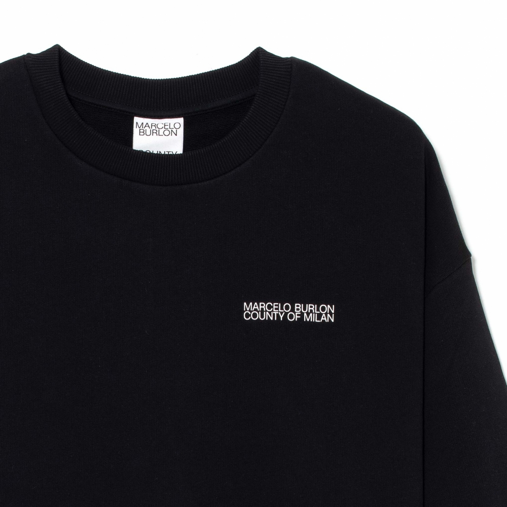 Marcelo Burlon Tempera Cross Oversize Crewneck Black