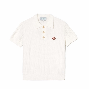 Casablanca - Boucle Knit Polo - White