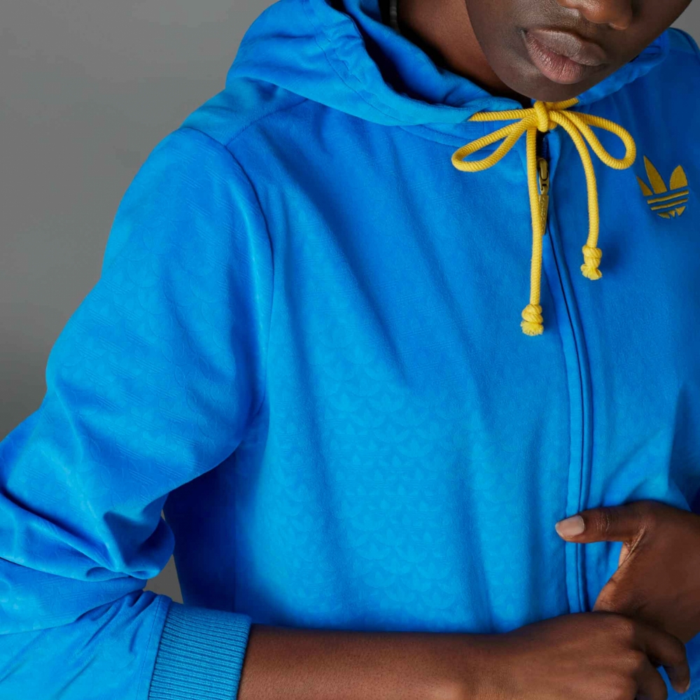 Blue and outlet yellow adidas hoodie