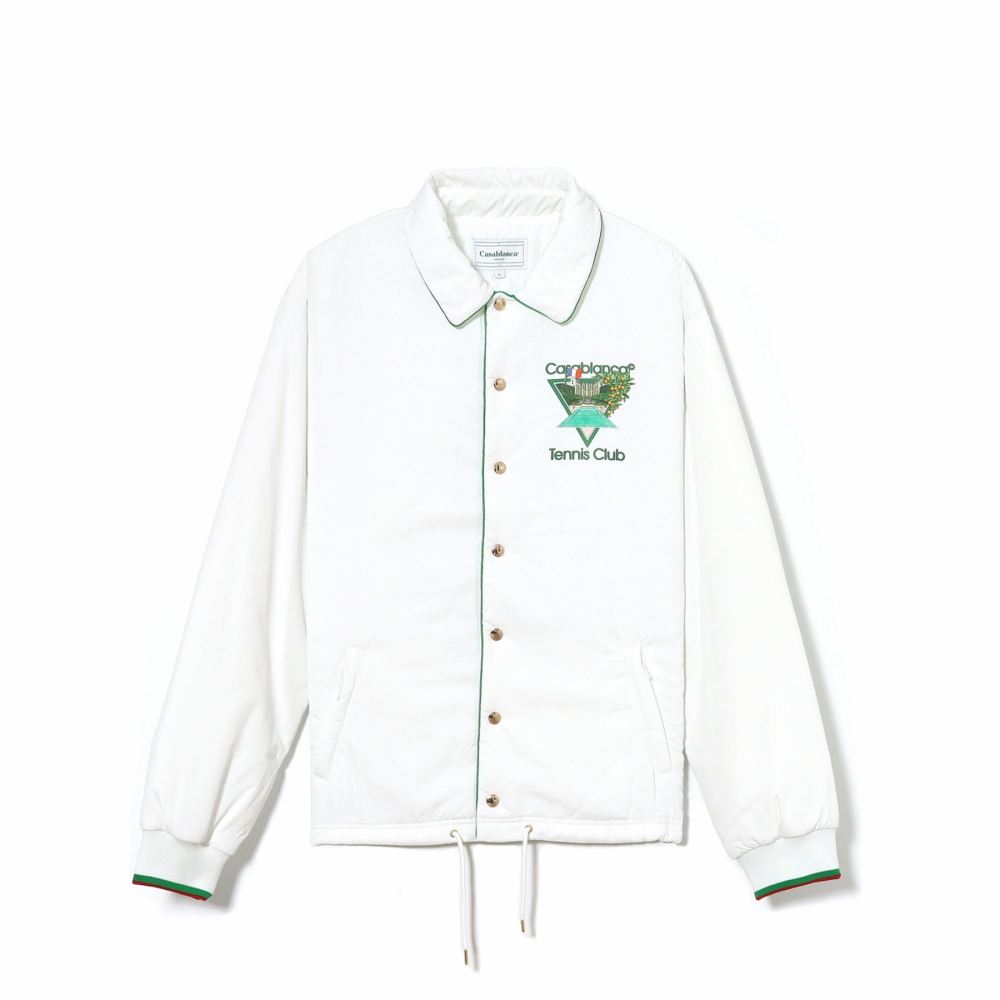 Casablanca Tennis Club Icon Coach Jacket - White - MF22-JK-142-01 