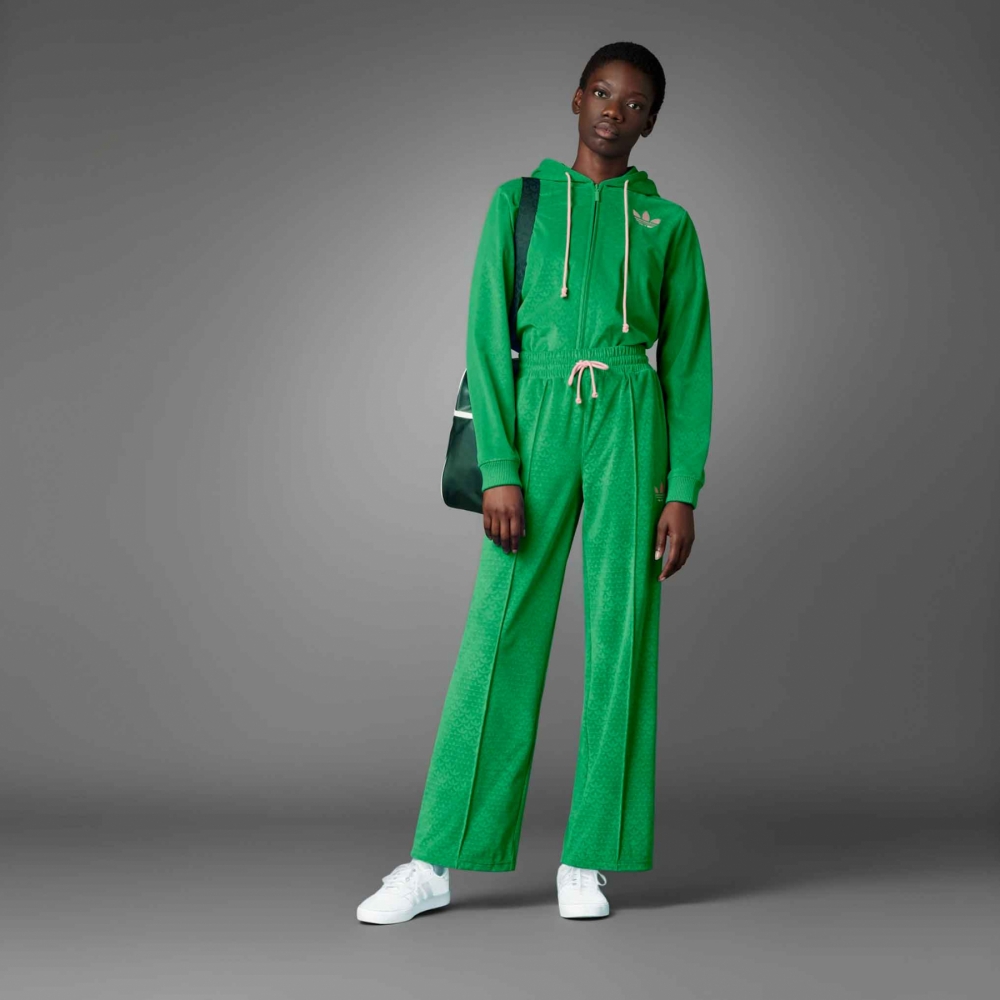 Adidas green velour tracksuit on sale