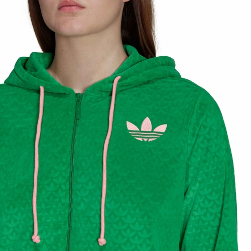Green velvet shop adidas hoodie