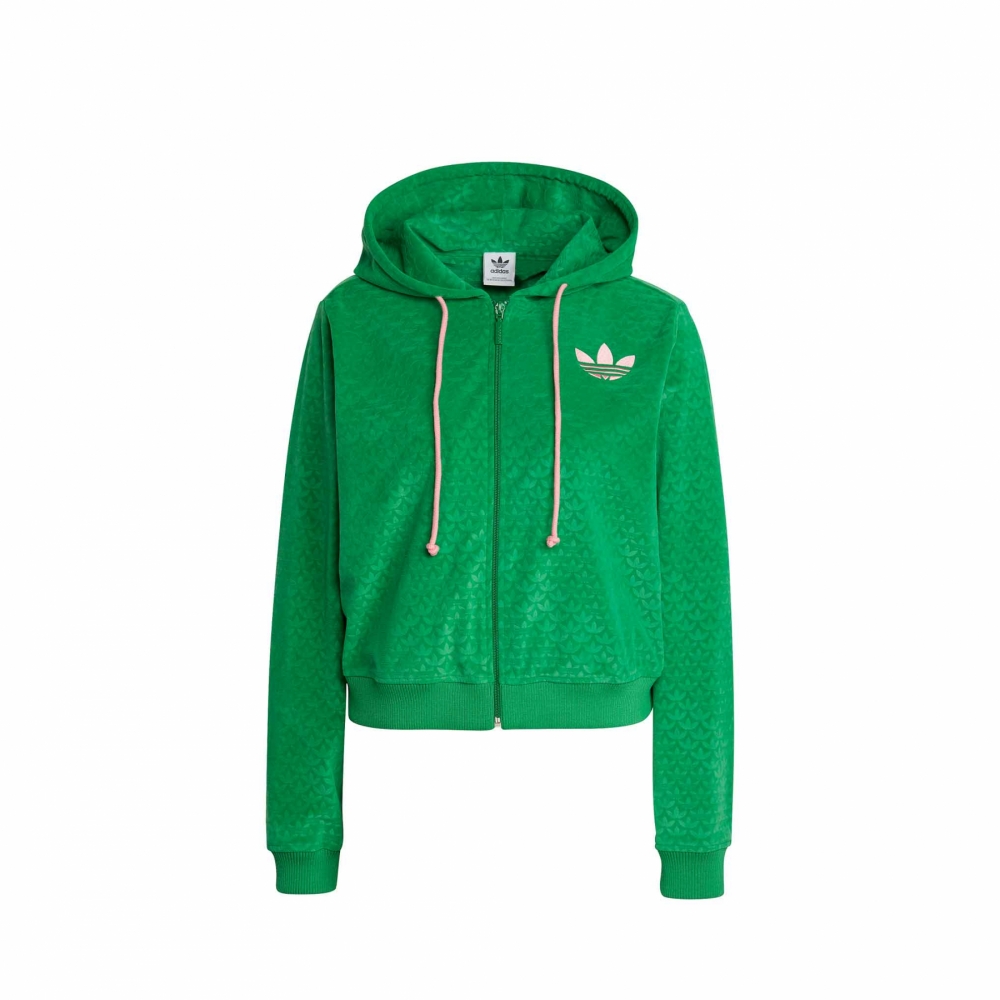 Green adidas zip up jacket best sale