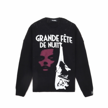 Raf Simons - Loose Fit Braid Relief Sweater - Black (Grande Fete de Nuit)