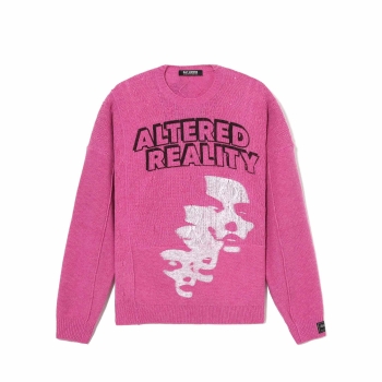 Raf Simons - Loose Fit Braid Relief Sweater - Violet (Altered Reality)