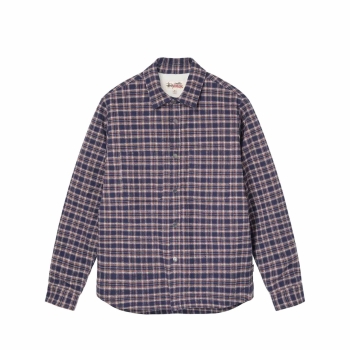 Stussy - Sherpa Lined Plaid Shirt - Navy
