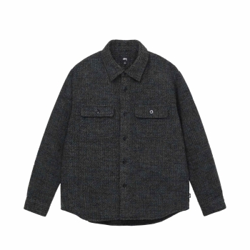 Stussy - Speckled Wool Cpo Shirt - Black