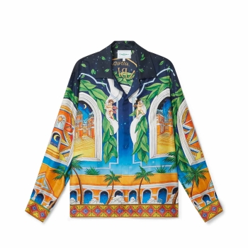 Casablanca - Cuban Collar Silk Shirt - Maison D'Ete
