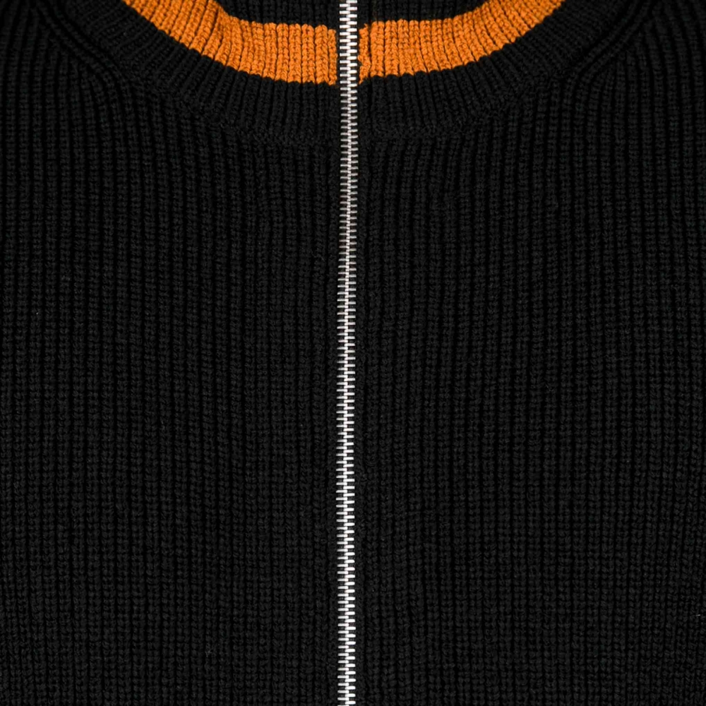 Dries Van Noten Mars Zip Knit Jacket - Black - 231-021216-6703-900