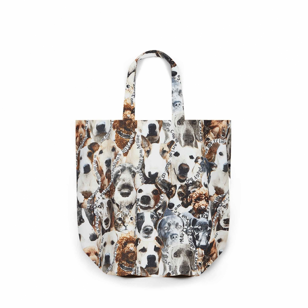 Dog print tote bag top