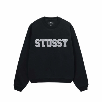 Stussy - Relaxed Oversized Crew - Black