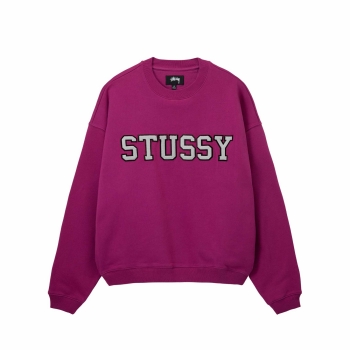 Stussy - Relaxed Oversized Crew - Magenta