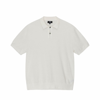 Stussy - Textured SS Polo Sweter - Bone