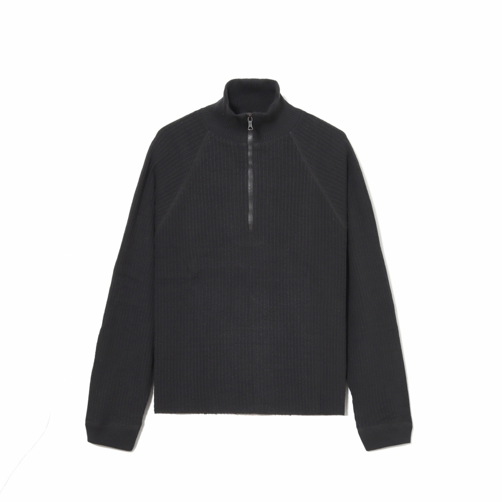 Our Legacy Half Zip Turtleneck Anthracite Habitable Silk