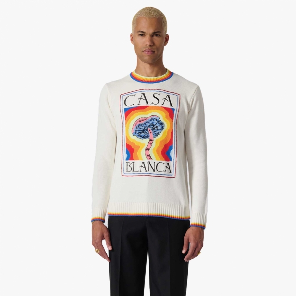 Casablanca - Intarsia Knit Sweater - Mind Vibrations - MS23-KW-339-01