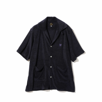Needles - Italian Collar Shirt - Navy (Pile Jersey)