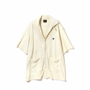 Needles - Italian Collar Shirt - Off White (Pile Jersey)