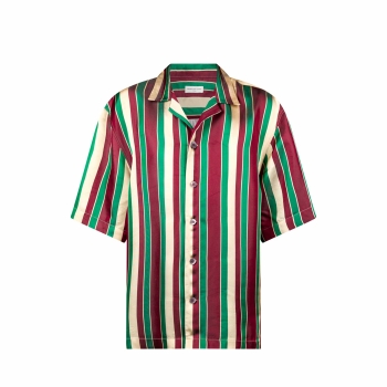 Dries Van Noten - Cassi Shirt - Bordeaux Stripe (Acetate Cupro)