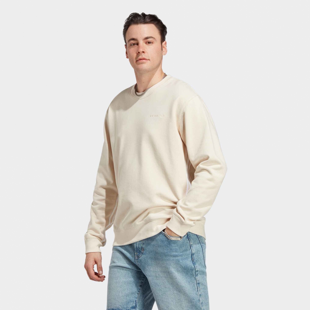 White adidas crew sweatshirt online