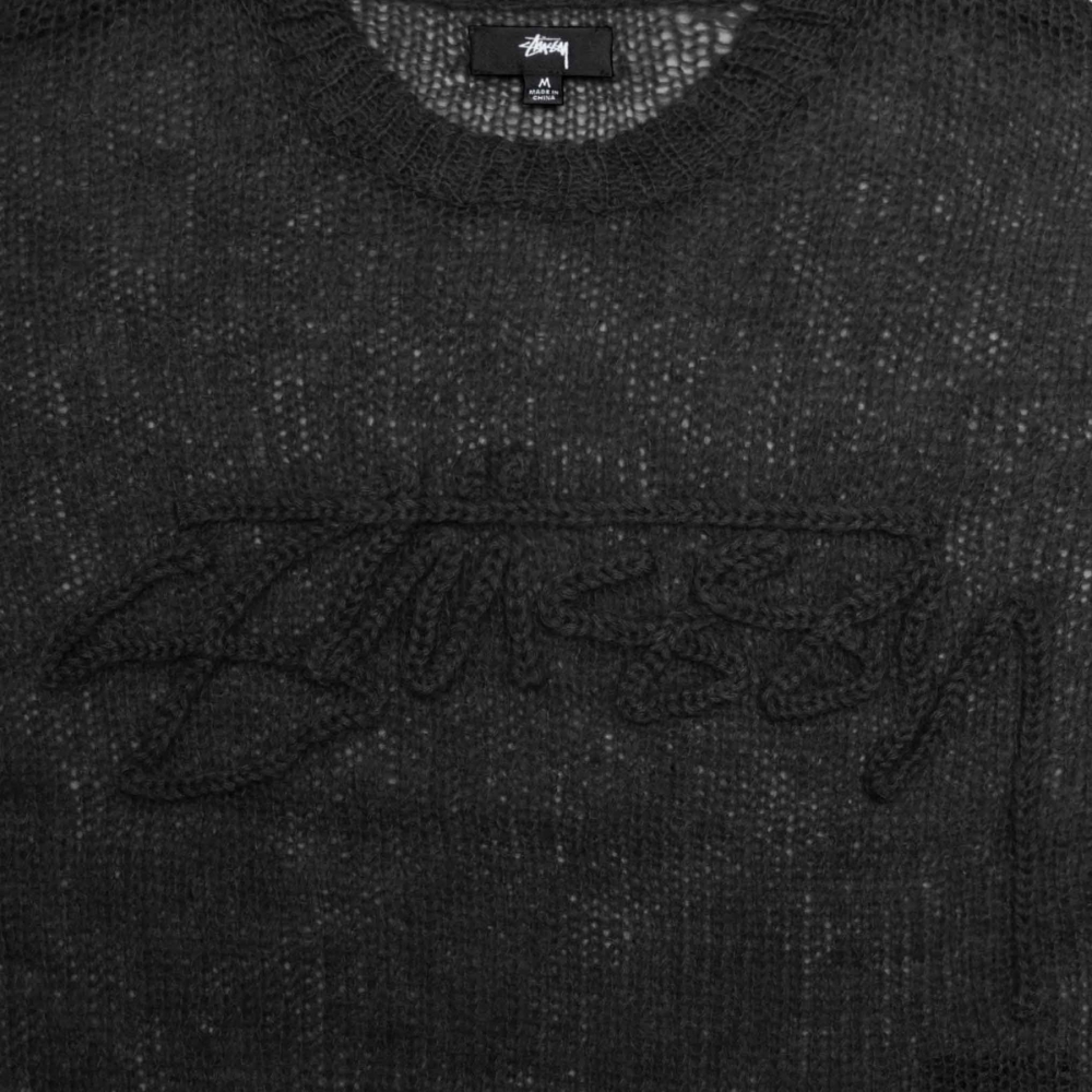 Stussy black crew neck store