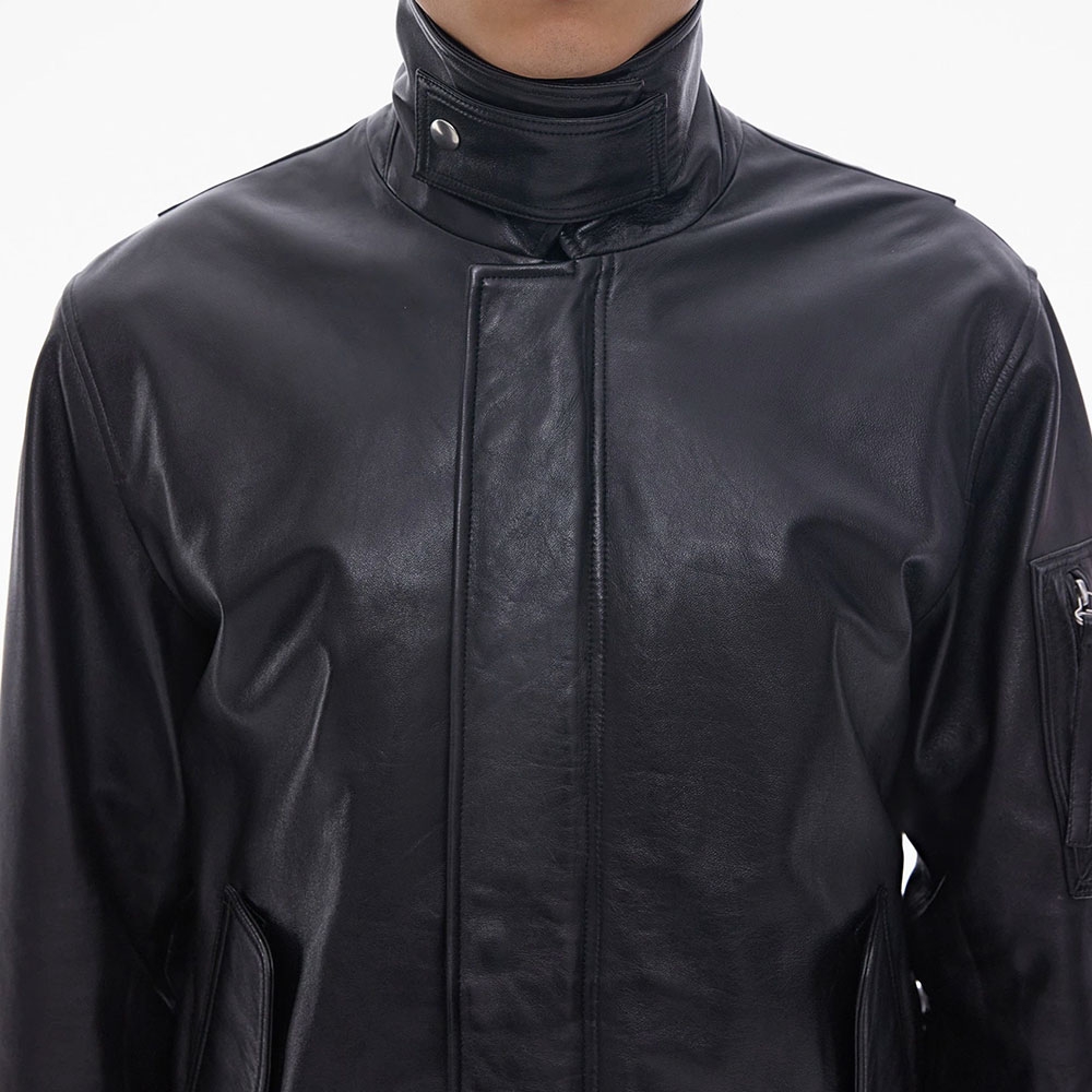 Helmut lang lamb deals leather biker jacket