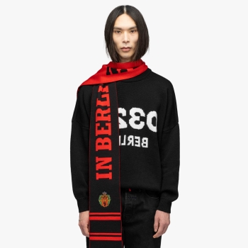 032c - NIB Team Tag Football Scarf - Black / Red