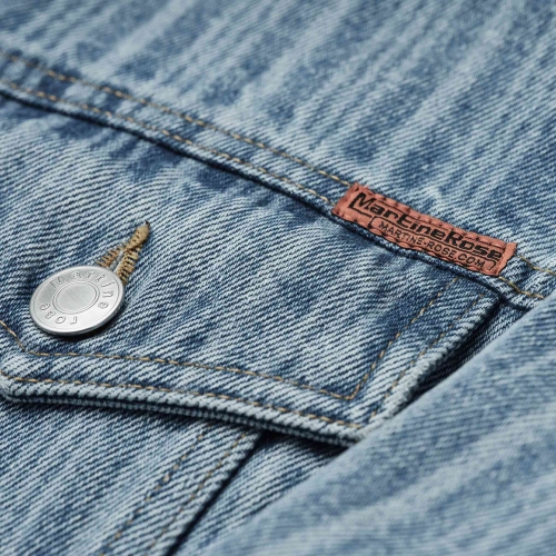 Martine Rose Oversized Denim Jacket Blue Pinstripe CMRAW23 201