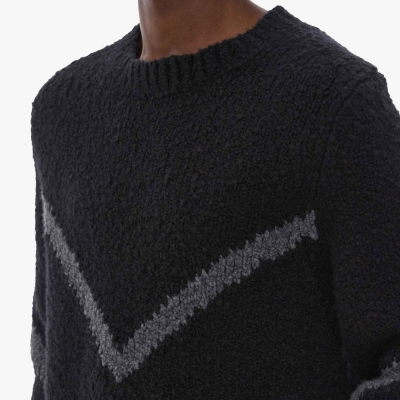 Helmut Lang Textured Knit Sweater Black Merino N07HM701