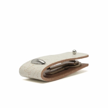 Our Legacy - Pierced Key Holder - Off White (Cracked Leather)