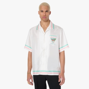 Casablanca - Tennis Club Icon Pastelle Silk Shirt - White