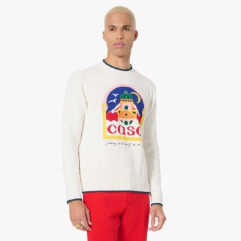 Casablanca - Casa Intarsia Knit Sweater - White