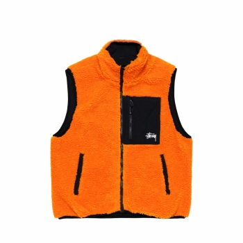 Stussy - Sherpa Reversible Vest - Tangerine