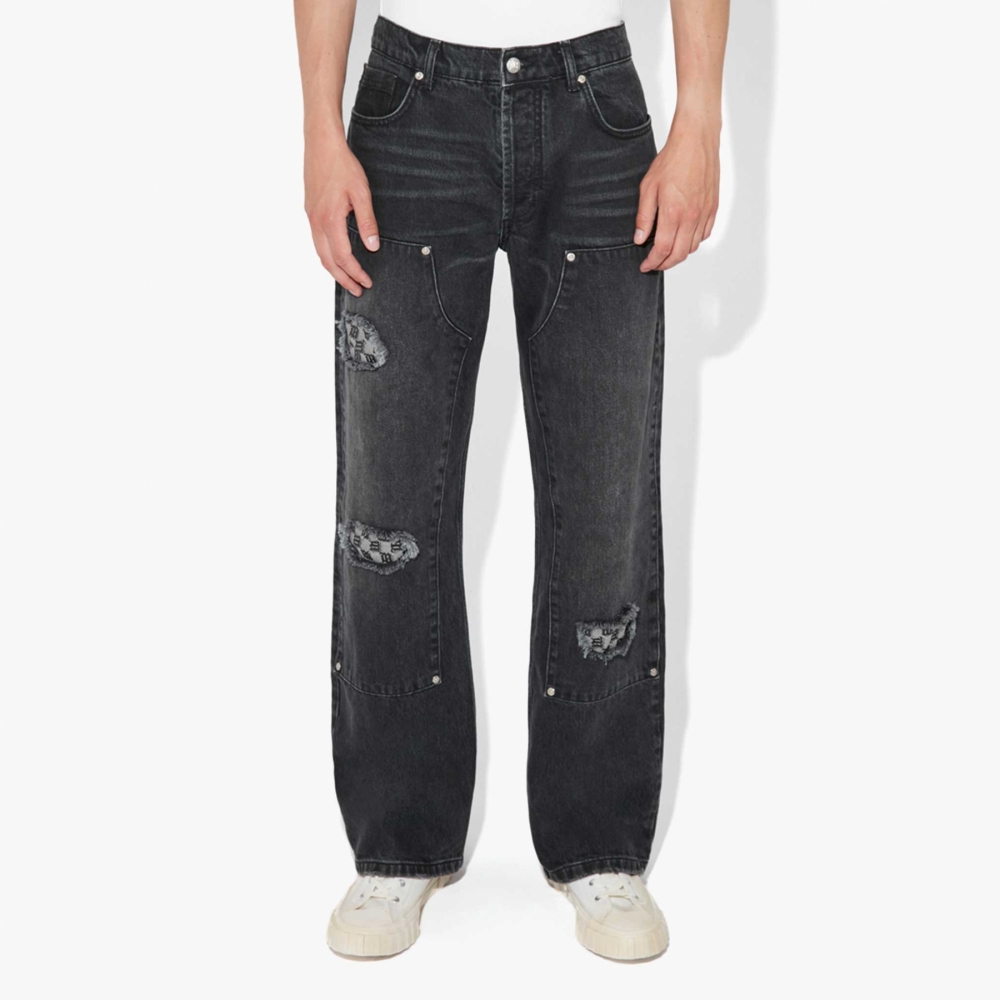 MISBHV Black Monogram Trousers