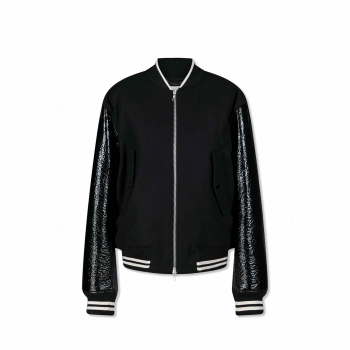 Dries Van Noten - Bomber Jacket - Black (Shiny Wool / Nylon Coat)