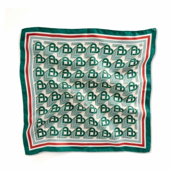 Casablanca - Medium Silk Scarf - Green (Heart Monogram)