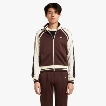 Wales Bonner - Kola Tracktop - Brown / Ivory (Recycled Poly Fleece)