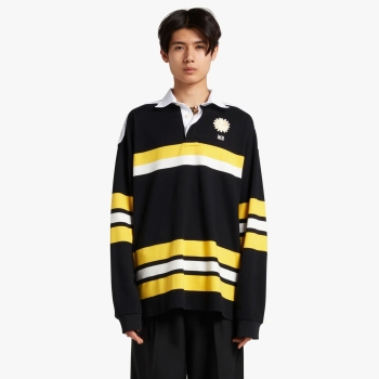 Wales Bonner - Riff Polo - Yellow / Black (Stripe Cotton Jersey)