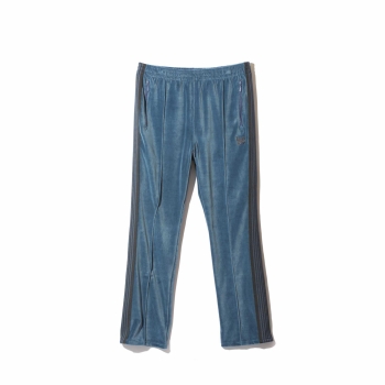 Needles - Narrow Track Pant - Smoke Blue (Velour)